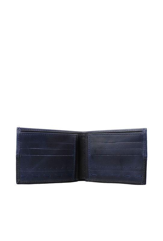 Billetera 100% cuero natural azul Brigthon Craftmen -2