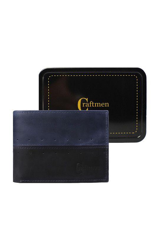 Billetera 100% cuero natural azul Brigthon Craftmen -3