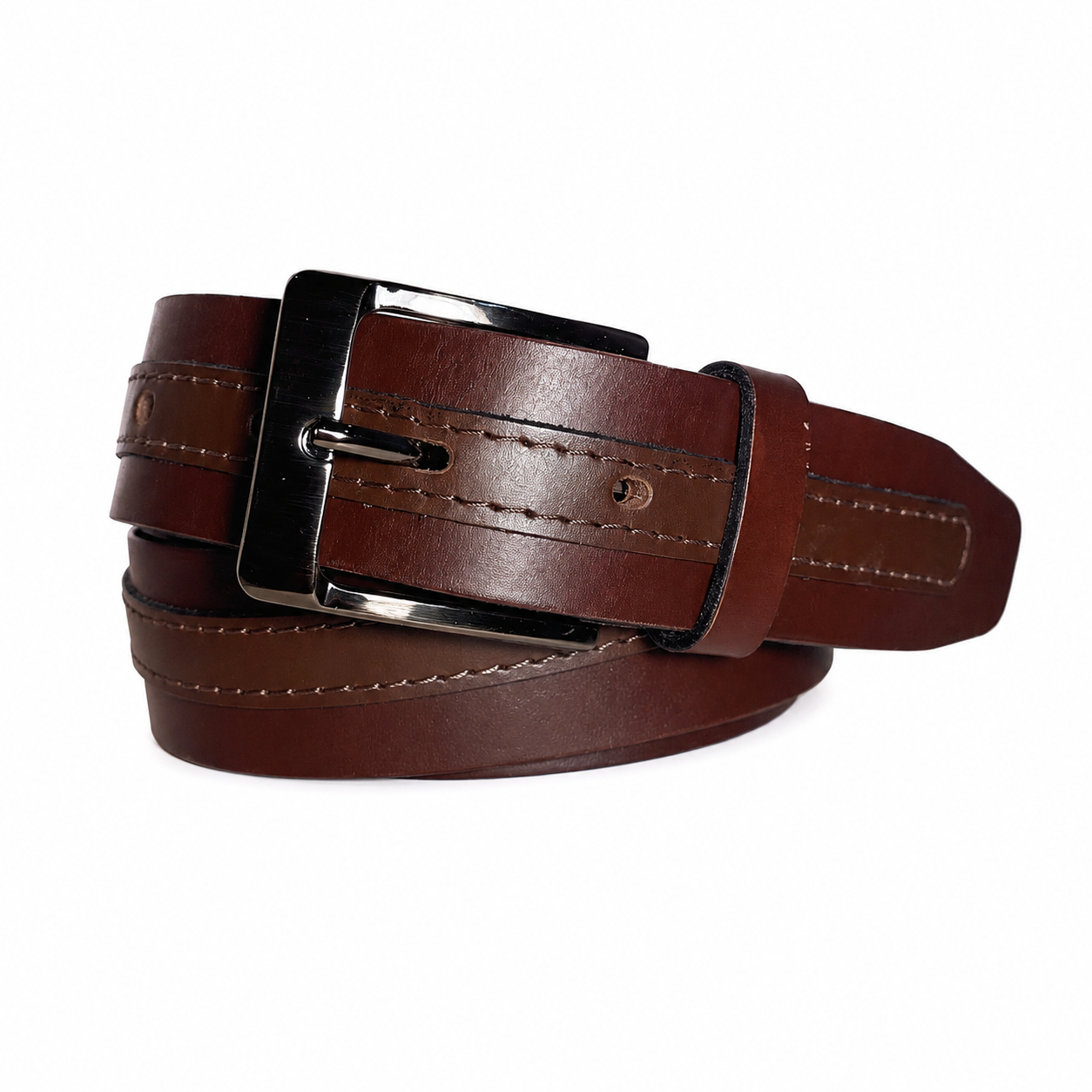 Cinturon Hombre 100% cuero natural burdeo Wood Craftmen-0