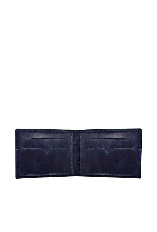 Pack Hombre  Billetera-Llavero, 100% Cuero Negro-Azul Riviera-3