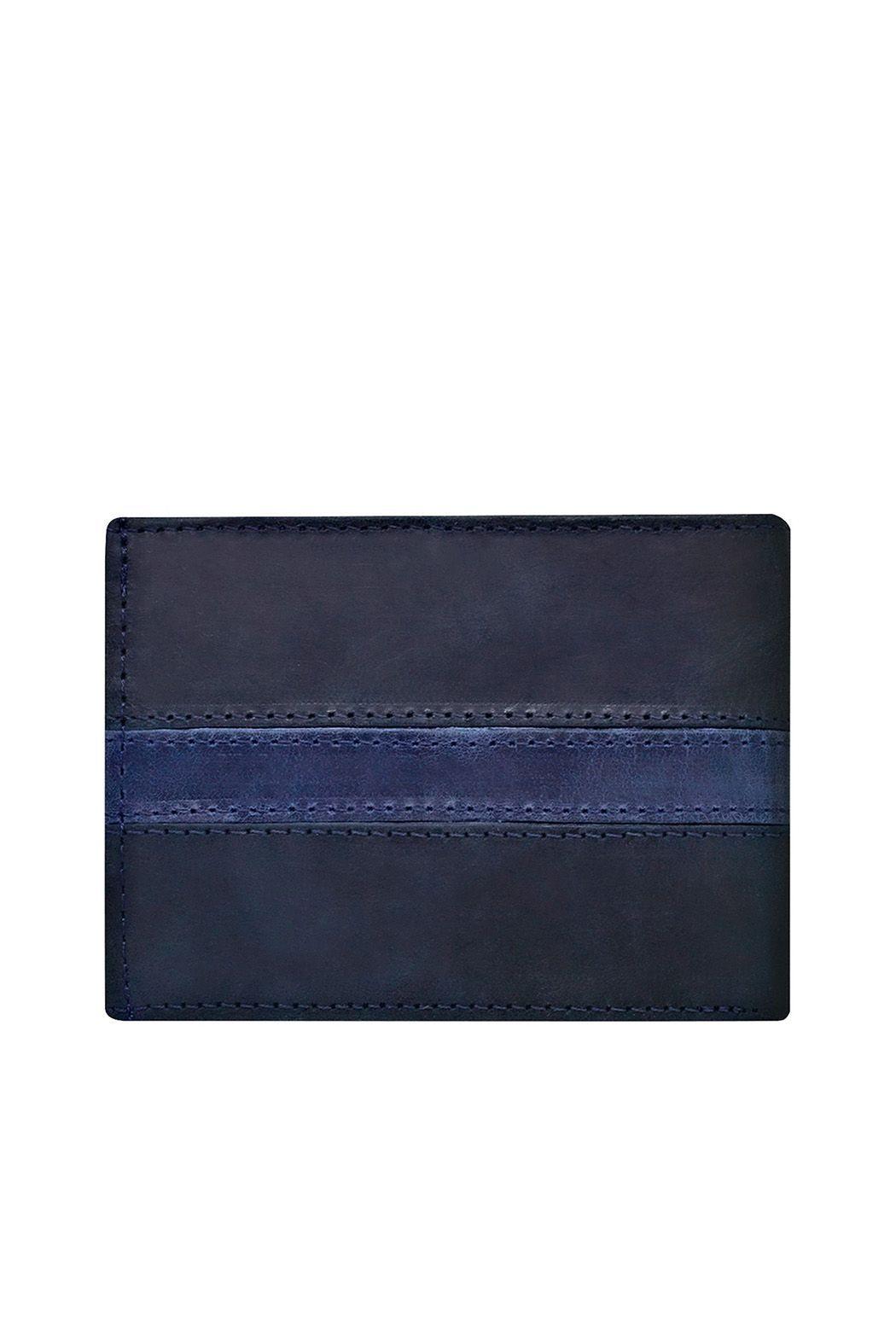 Pack Hombre  Billetera-Llavero, 100% Cuero Negro-Azul Riviera-2