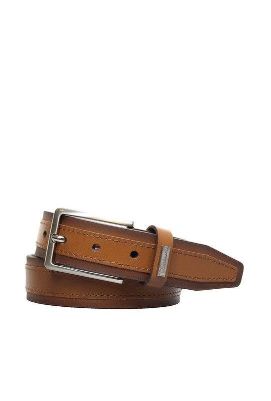 Cinturon Oliver  Hombre Craftmen  100% cuero genuino  Brandy -0