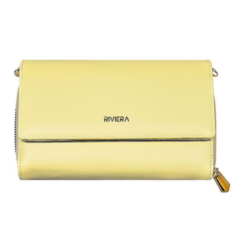 Cartera Clutch Riviera  Amarillo, Ecocuero-0