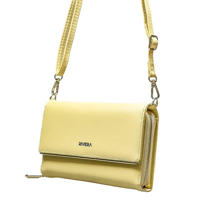 Cartera Clutch Riviera  Amarillo, Ecocuero-3