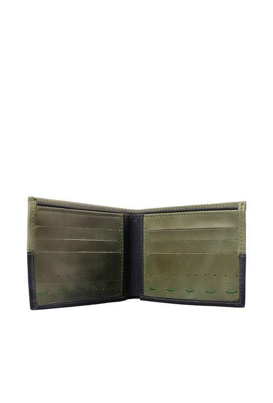 Billetera  100% cuero natural verde Brigthon Craftmen -2