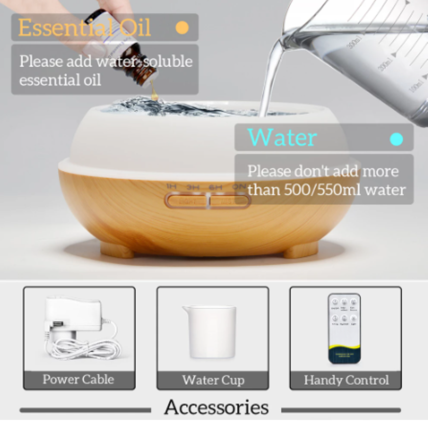 Humidificador Aire con Control remoto, 7 colores FT901A Beige-4