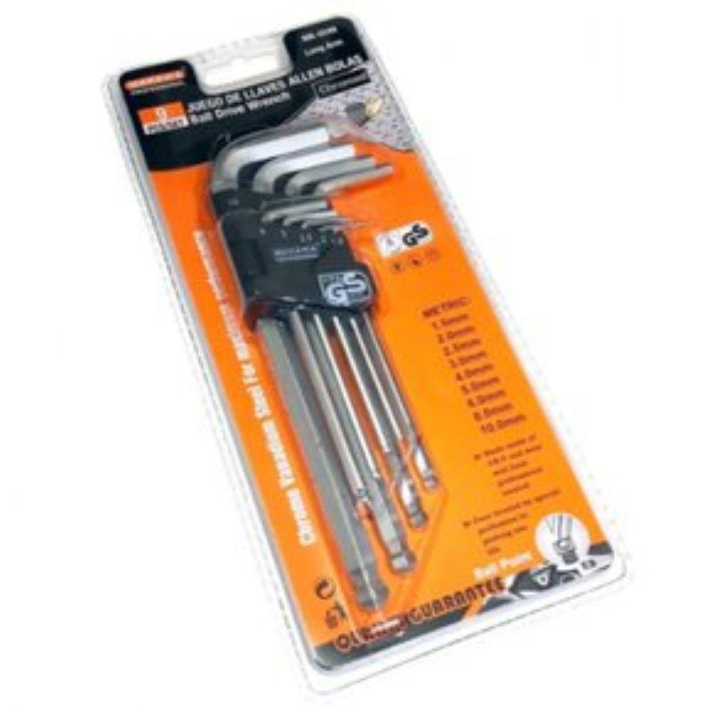 Set 9 Llaves Allen Mediano Uso Profesional-2