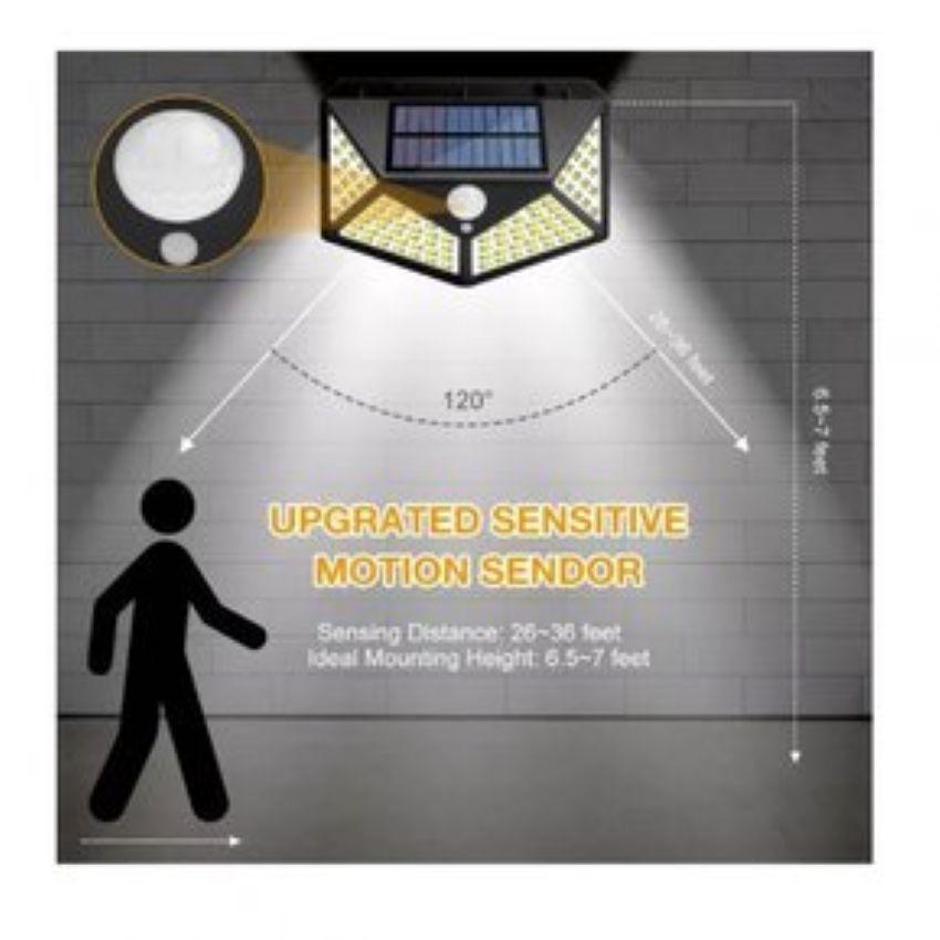 Packs 10 Focos Exteriores 100 Led Solar Luz Fija Sensor-5