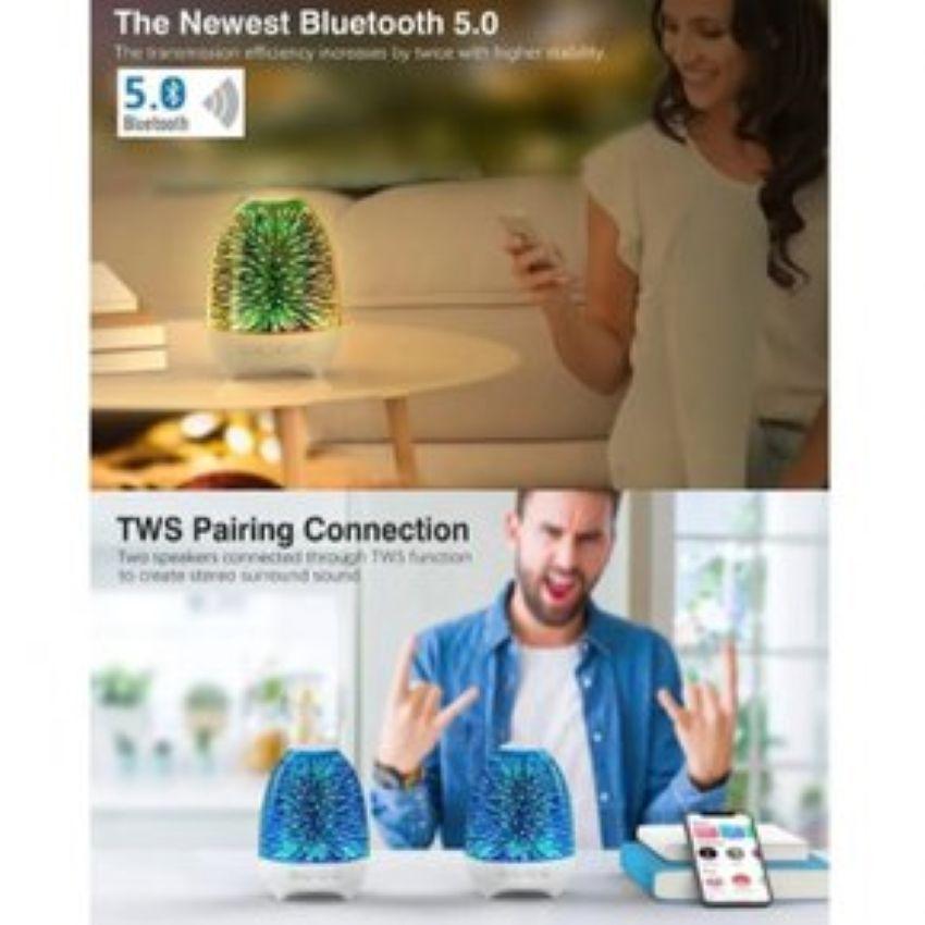 Parlante Lampara de Mesa Luz Led 3D de Estrellas-4