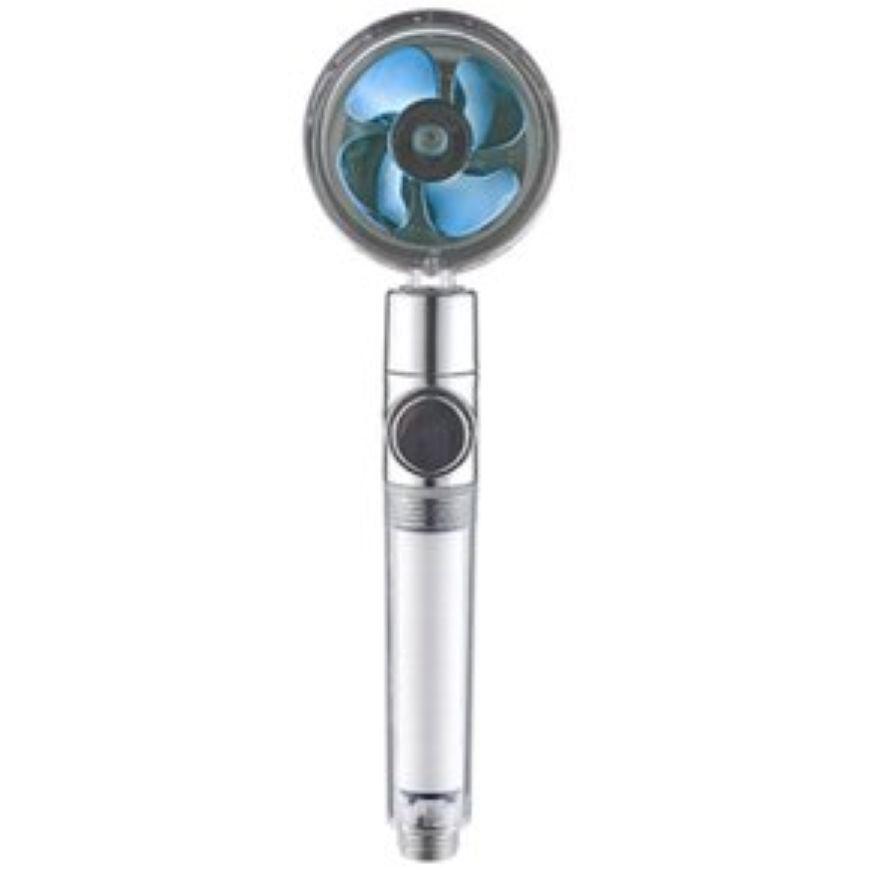 Eco Ducha Cabezal Ducha Telefono Turbina Aumenta Presion Azul -1