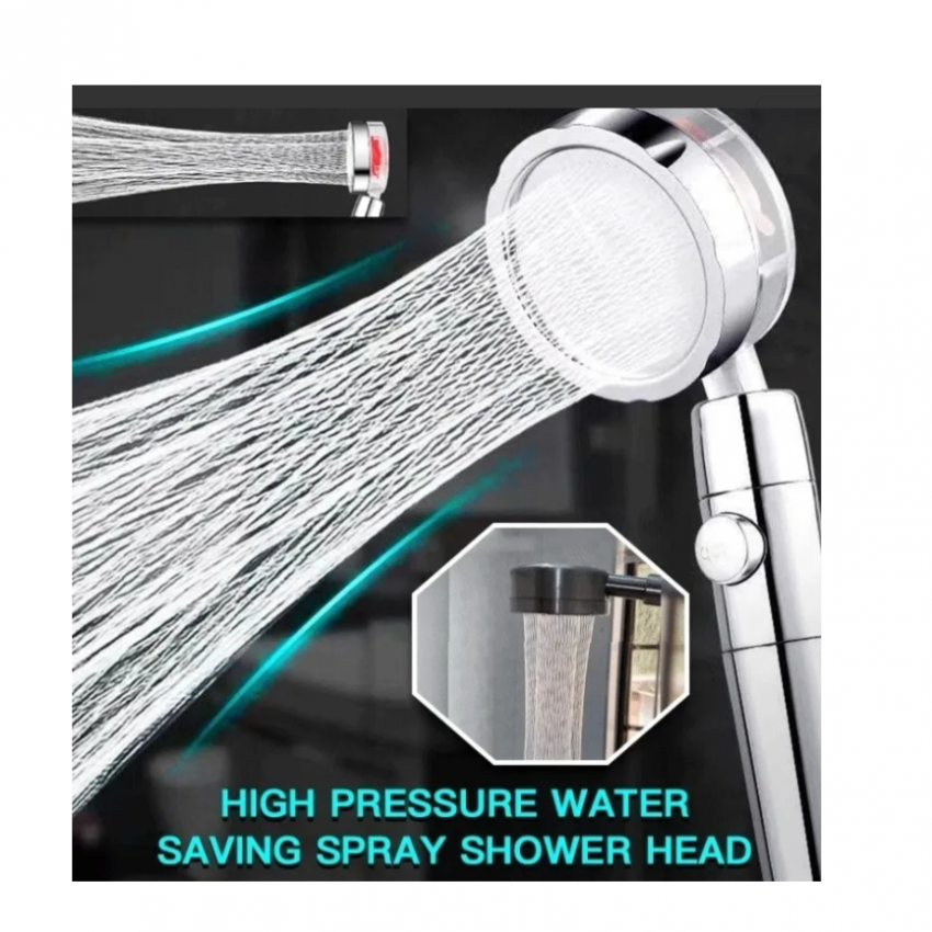 Eco Ducha Cabezal Ducha Telefono Turbina Aumenta Presion Azul -4