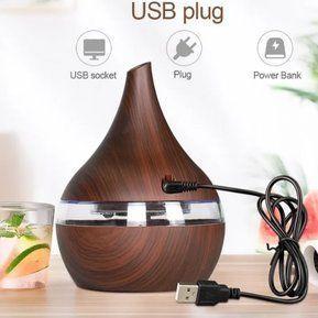 Humidificador Difusor Usb Aromaterapia Ultrasonico Marron-2