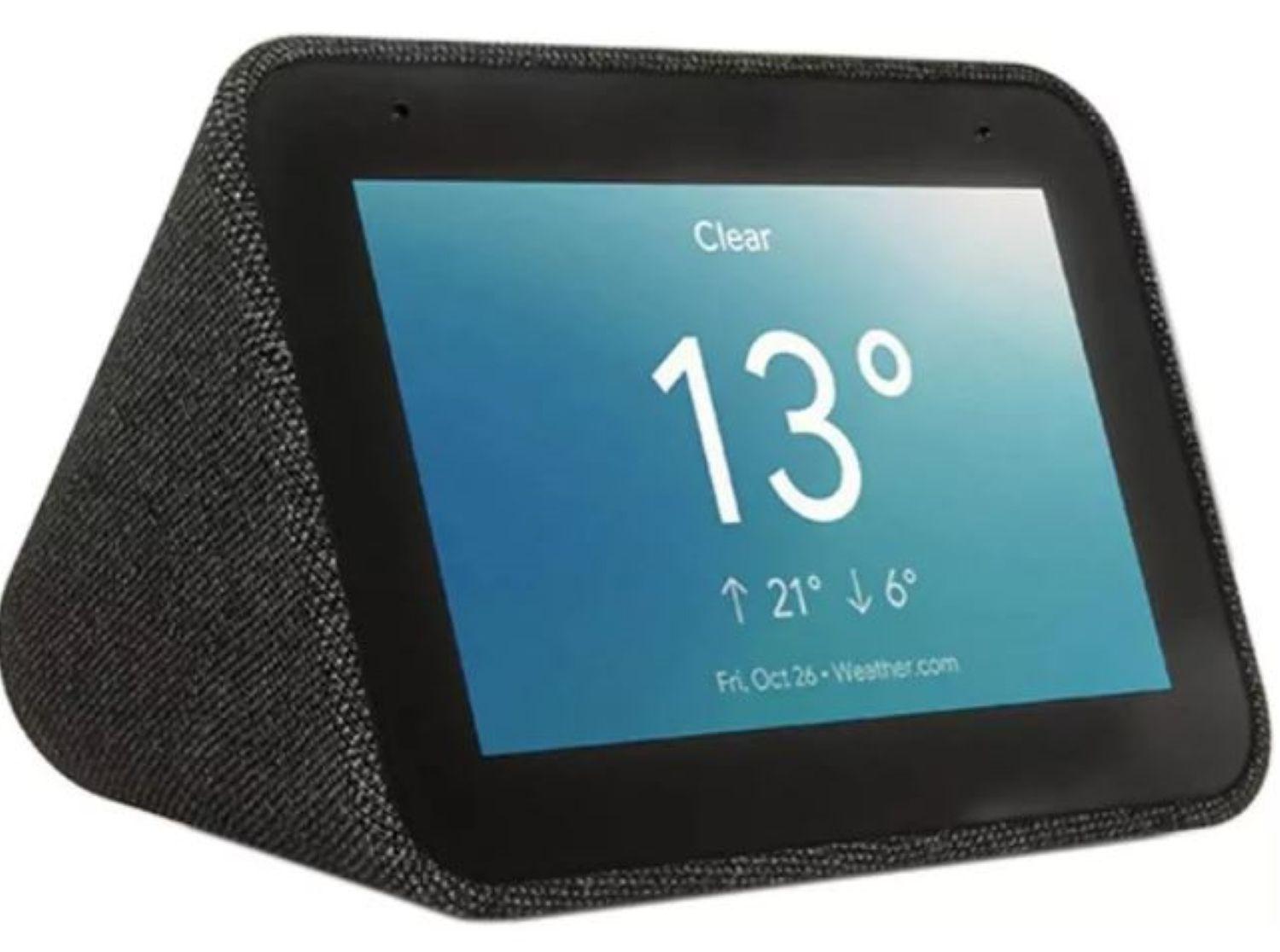 Altavoz inteligente Lenovo Smart Clock con asistente virtual Google Assistant, pantalla integrada de 4" charcoal 100V/240V-0