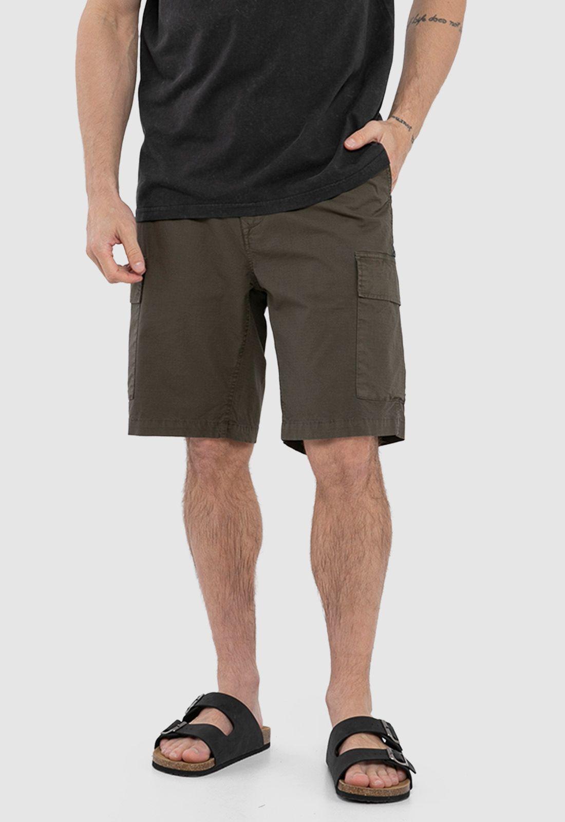 Short Cargo Ripstop Verde Black Bubba-1