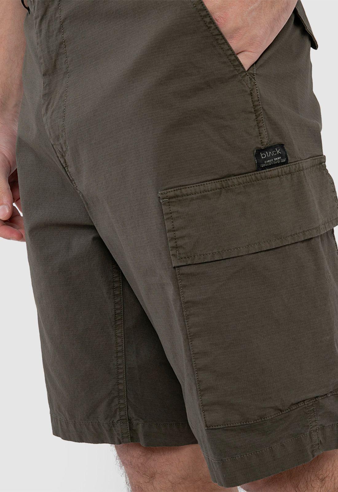 Short Cargo Ripstop Verde Black Bubba-4