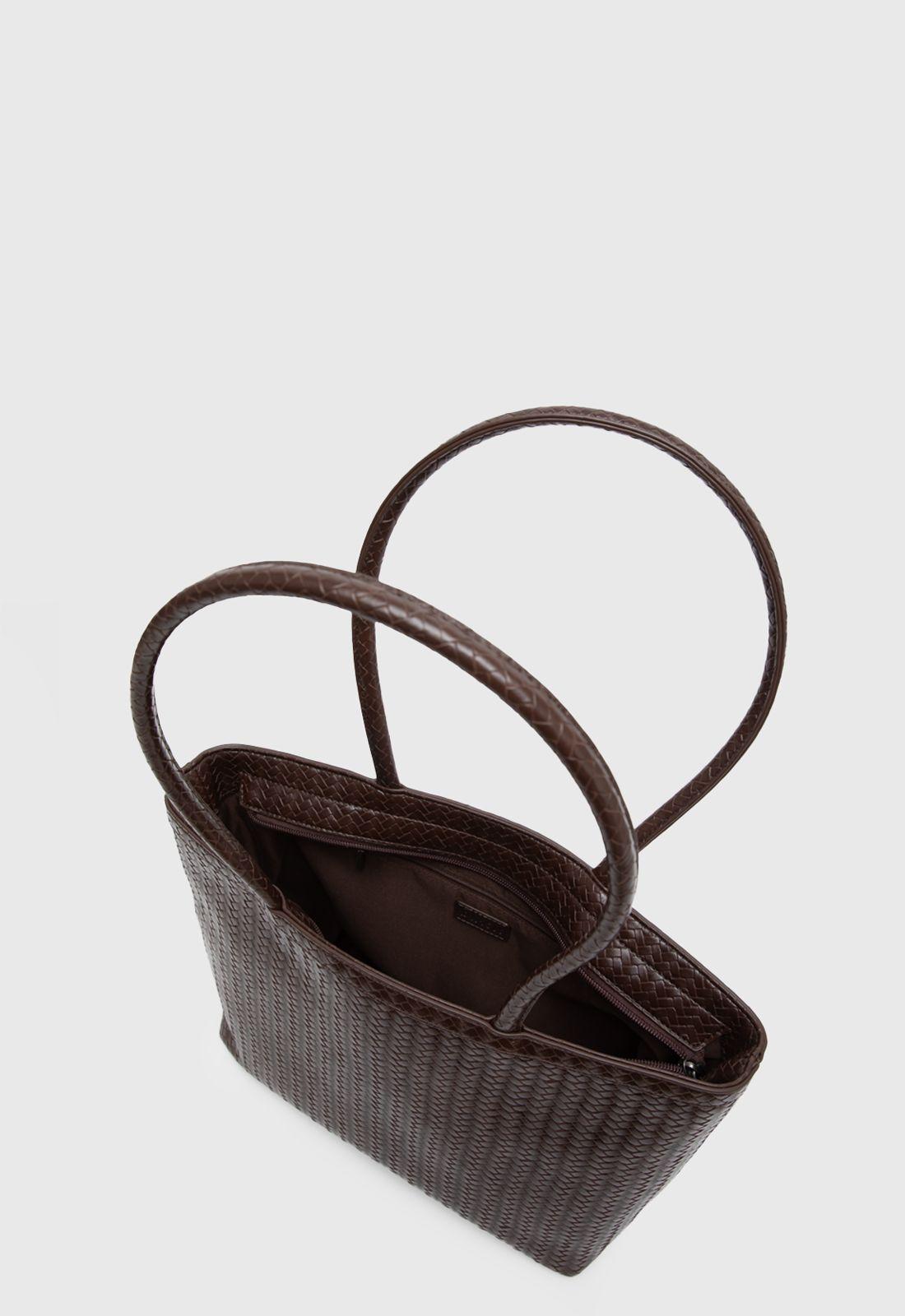 Bolso Tote Buscket Braids Velvet Black Bubba-3