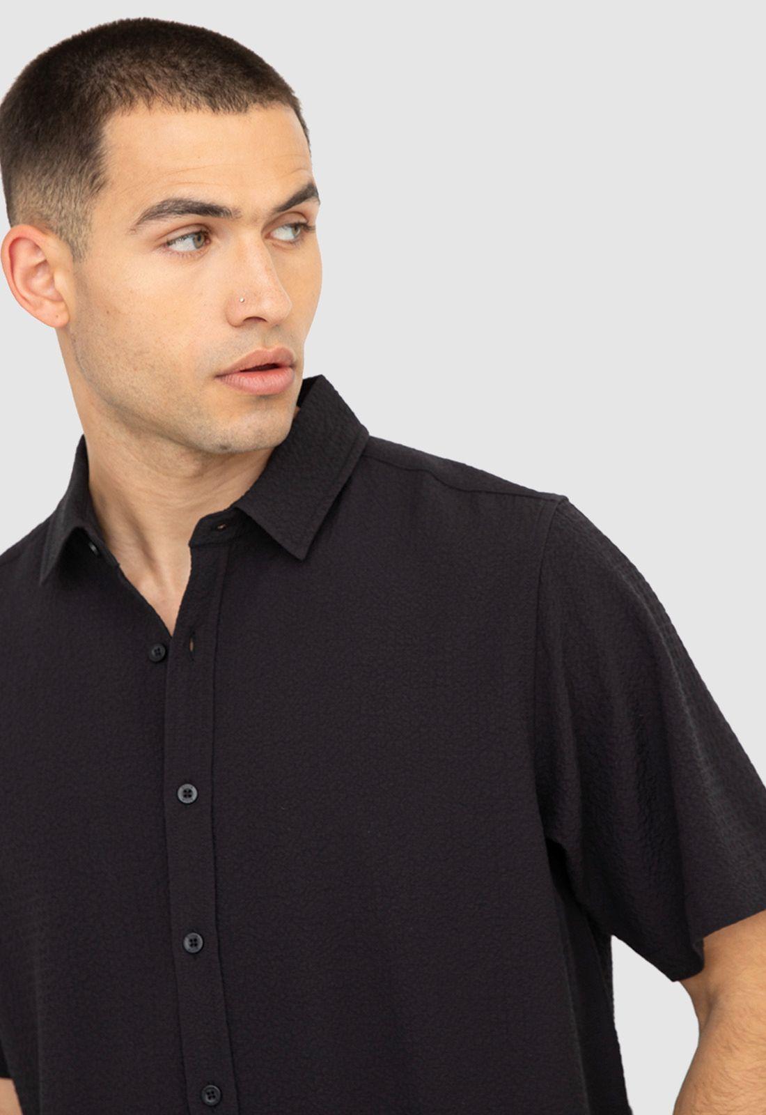 Camisa Wrinkle Black Black Bubba-2