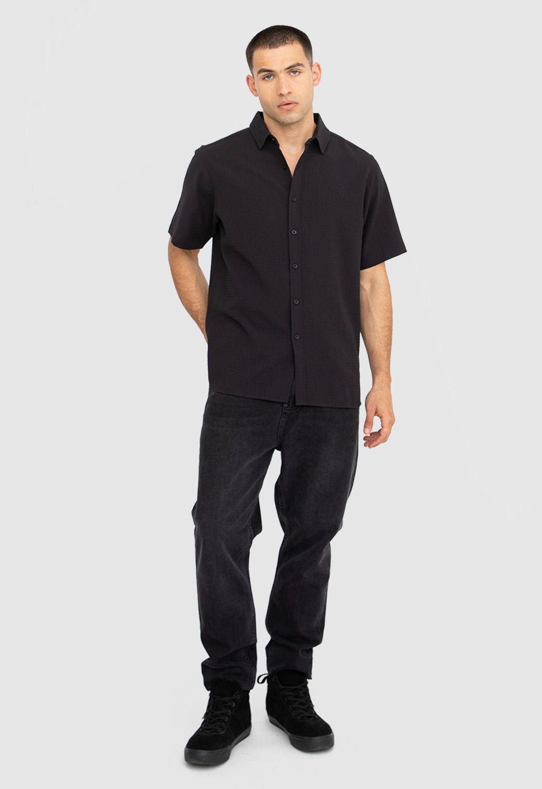 Camisa Wrinkle Black Black Bubba-4