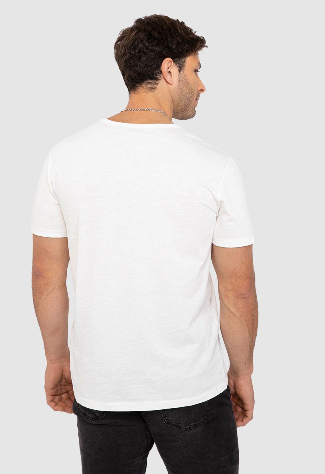 Polera Henley Manga Corta Blanca Black Bubba-1
