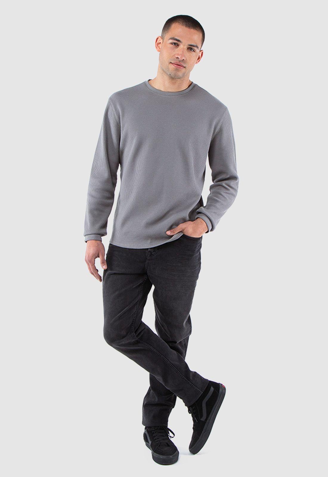 Crewneck Waffle Summer Gris Black Bubba-2