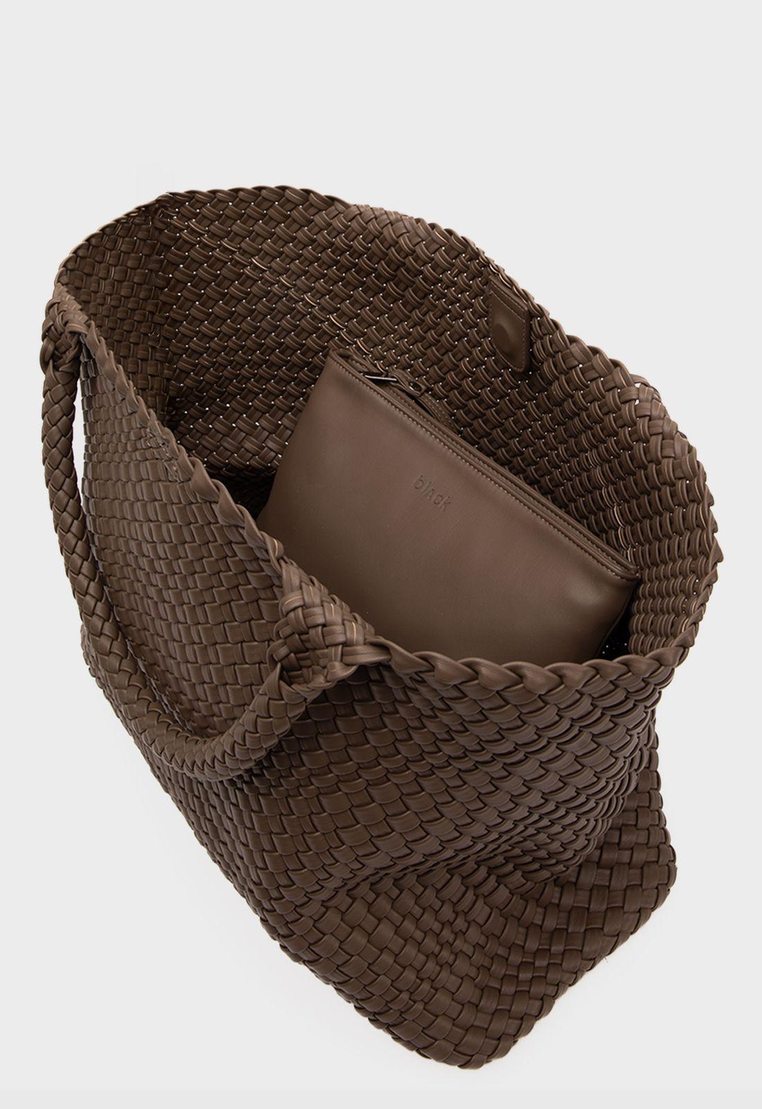 Bolso Tote Braids Beige Black Bubba-4