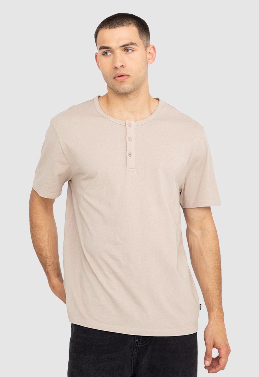 Polera Henley Beige Black Bubba-0