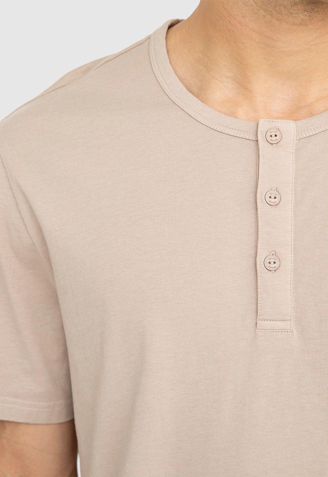 Polera Henley Beige Black Bubba-3