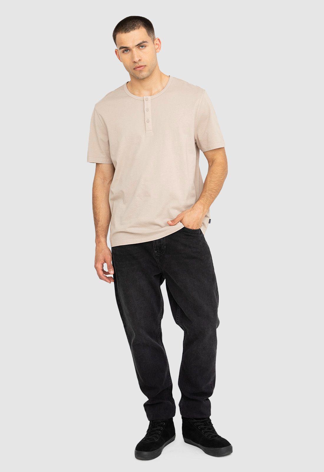 Polera Henley Beige Black Bubba-4