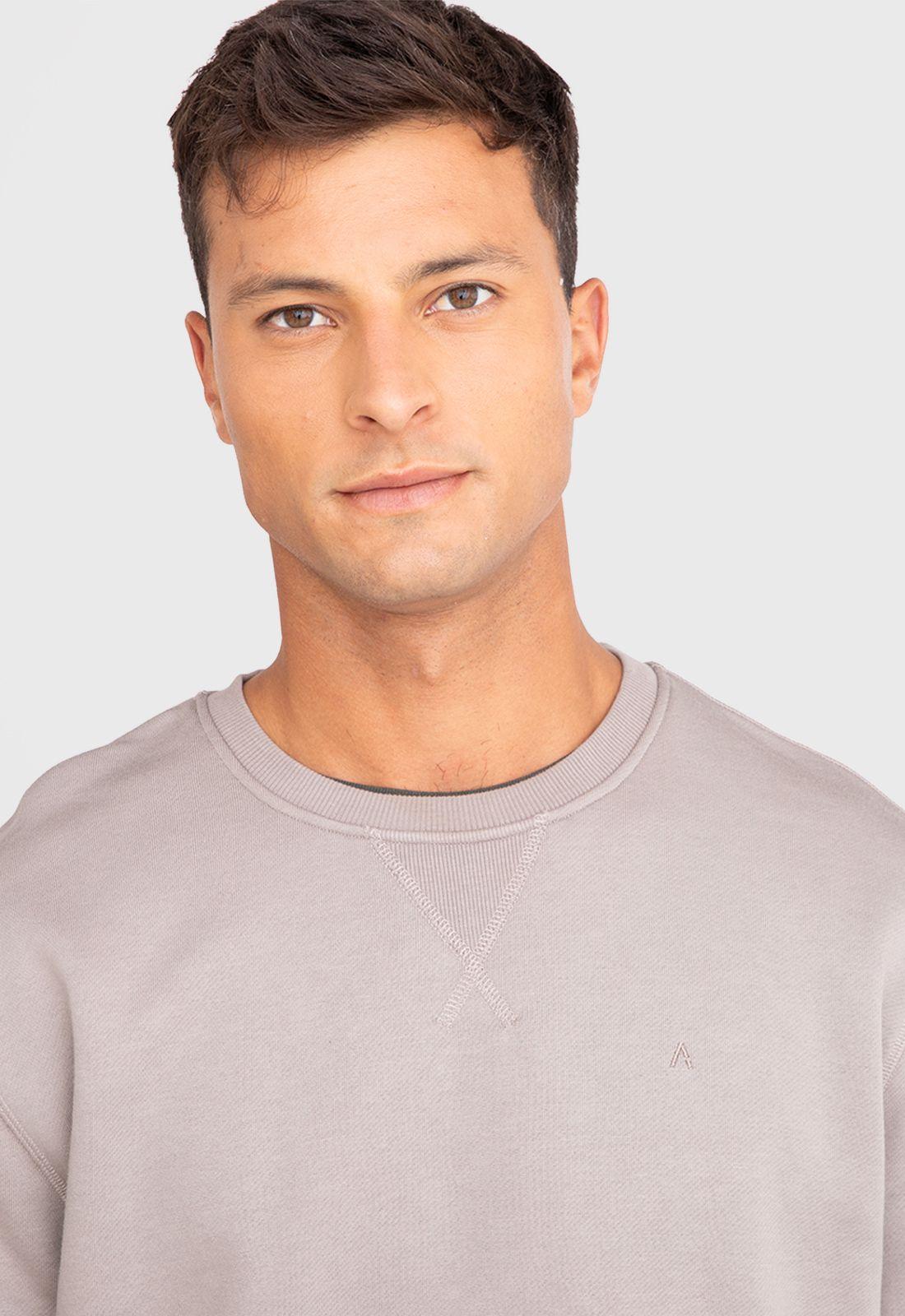 Poleron Crewneck Taupe Black Bubba-2