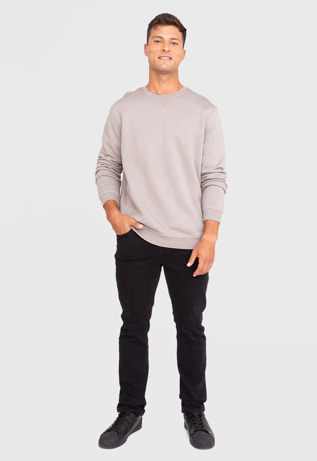 Poleron Crewneck Taupe Black Bubba-4
