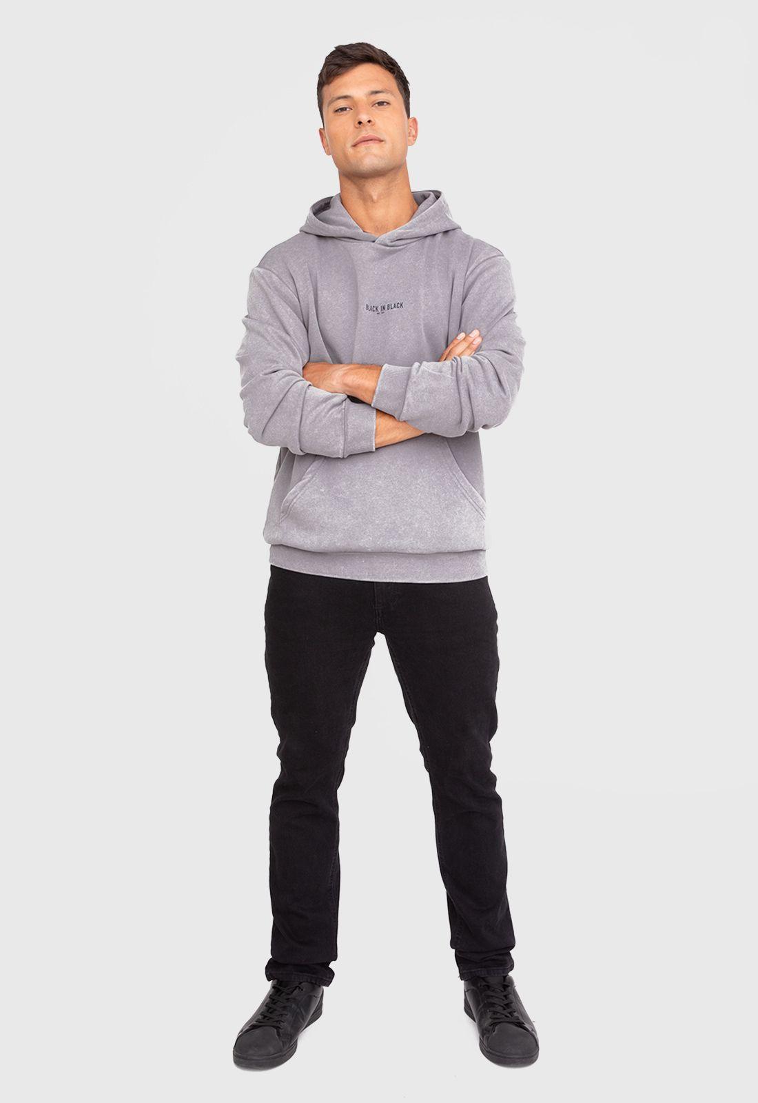 Poleron Hoddie Black In Black Gris Black Bubba-6