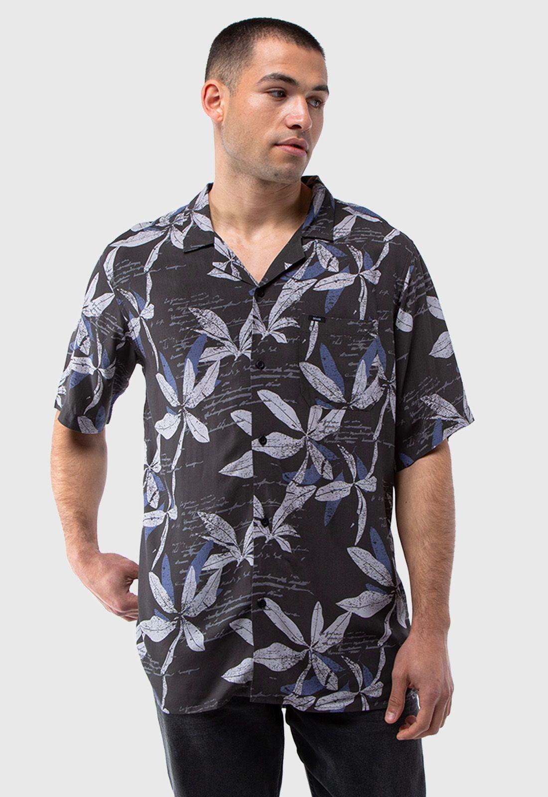 Camisa Viscosa Dark Flower Black Bubba-1