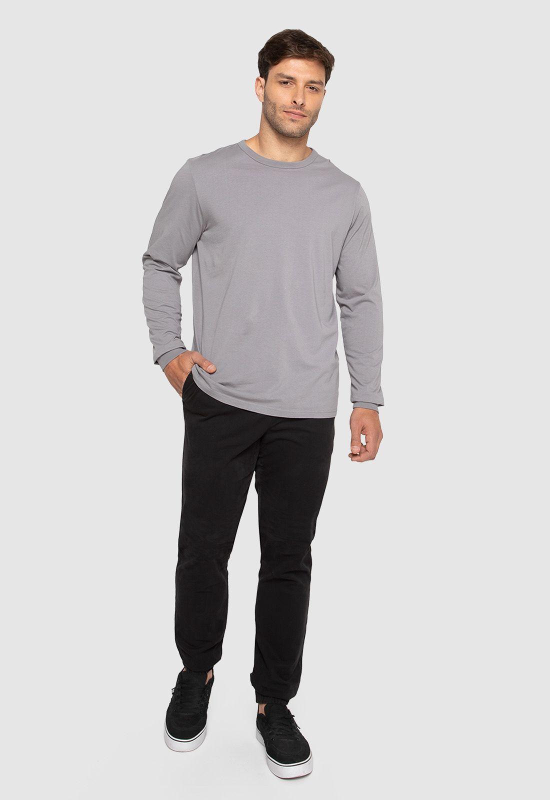 Polera Manga Larga Garment Dye Gris Claro Black Bubba-4