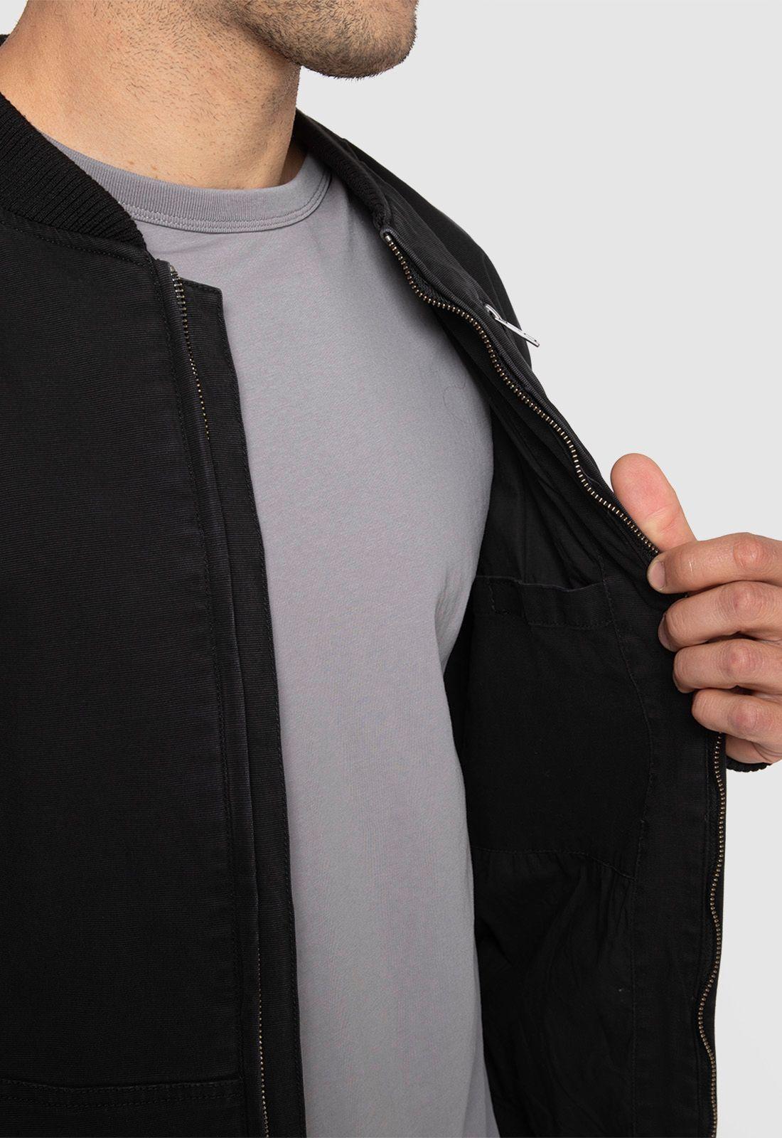 Chaqueta Bomber Canvas Black Black Bubba-3