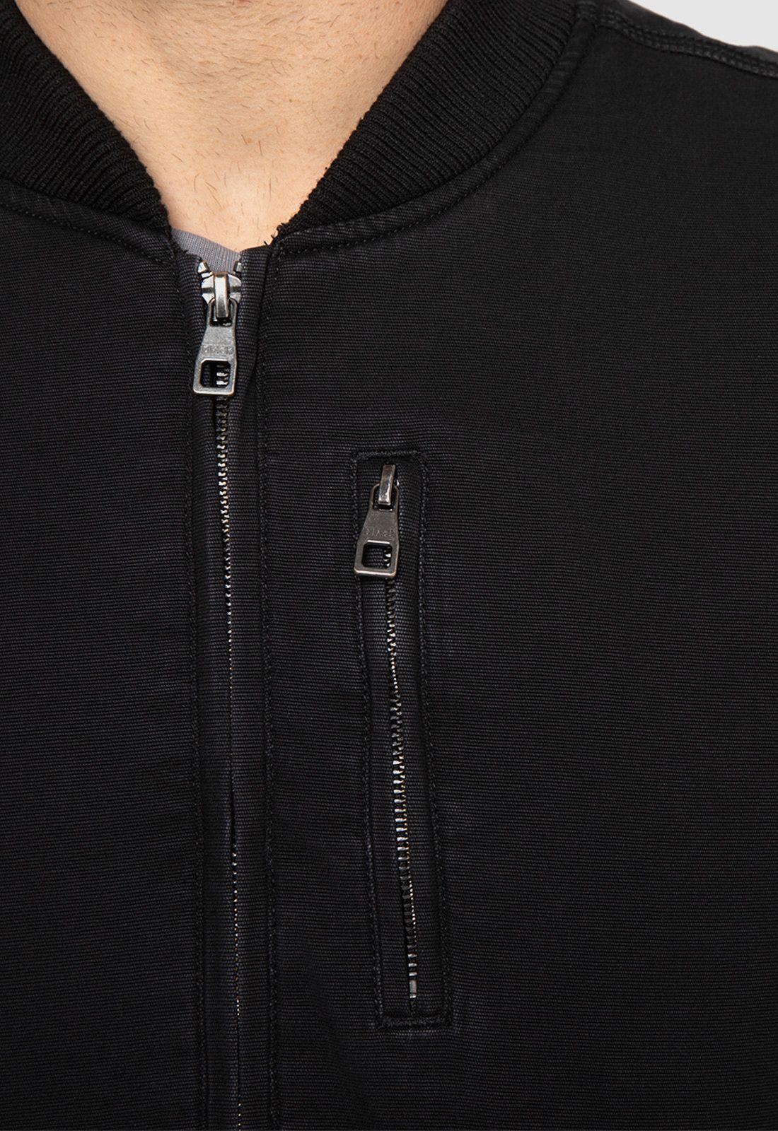 Chaqueta Bomber Canvas Black Black Bubba-5
