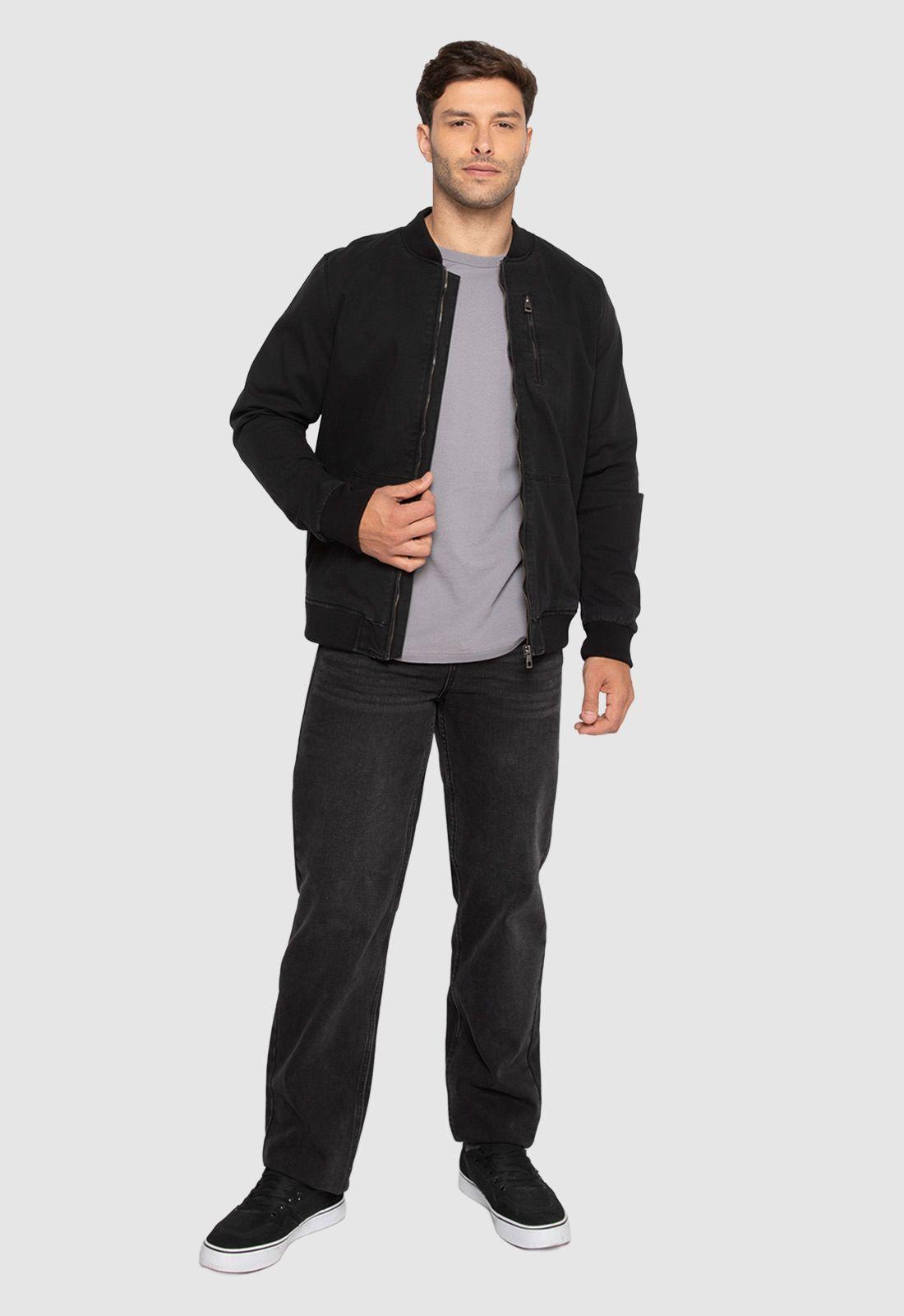 Chaqueta Bomber Canvas Black Black Bubba-6