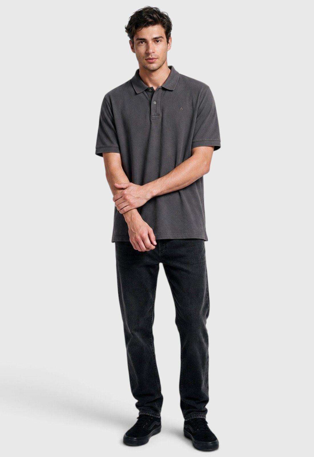 Polera Pique Algodón Gris Marengo Black Bubba-2
