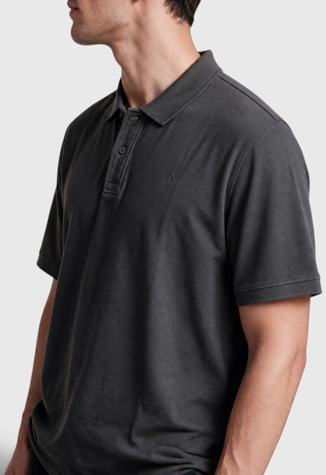 Polera Pique Algodón Gris Marengo Black Bubba-3