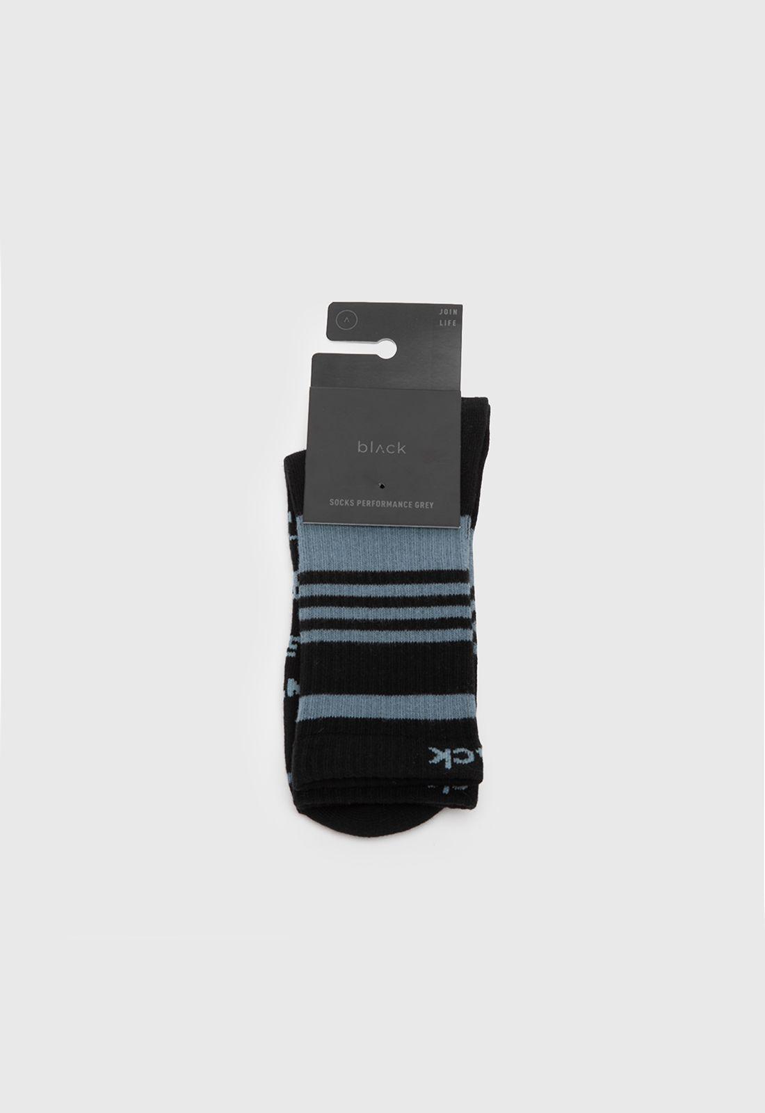 Calcetin Largo Performance Gris Black Bubba-2