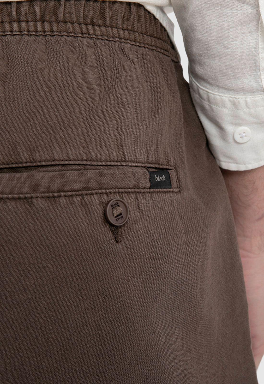 Short Lino Algodón Mokka Black Bubba-3