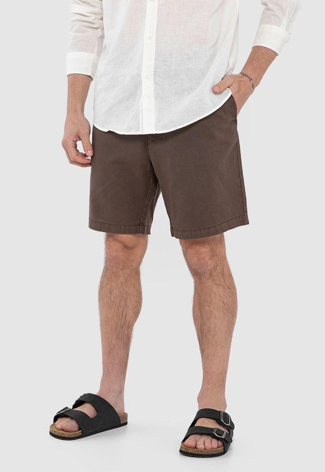 Short Lino Algodón Mokka Black Bubba-4