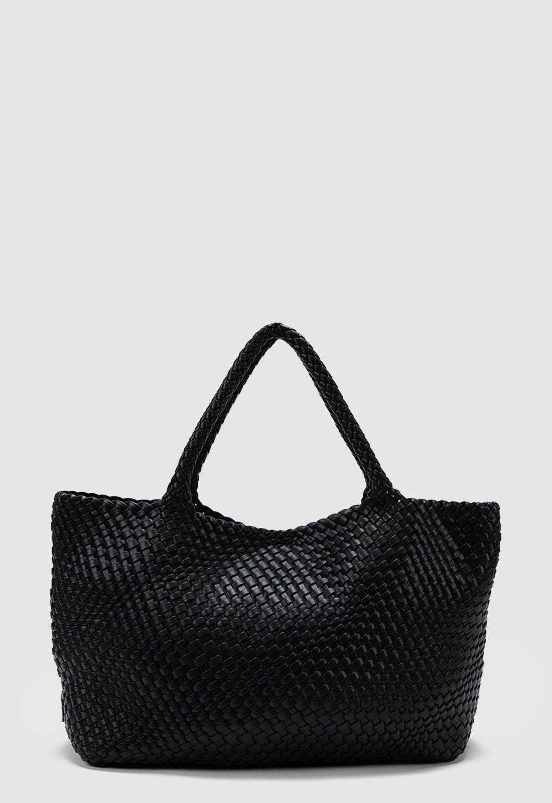 Bolso Tote Braids Black Black Bubba-2
