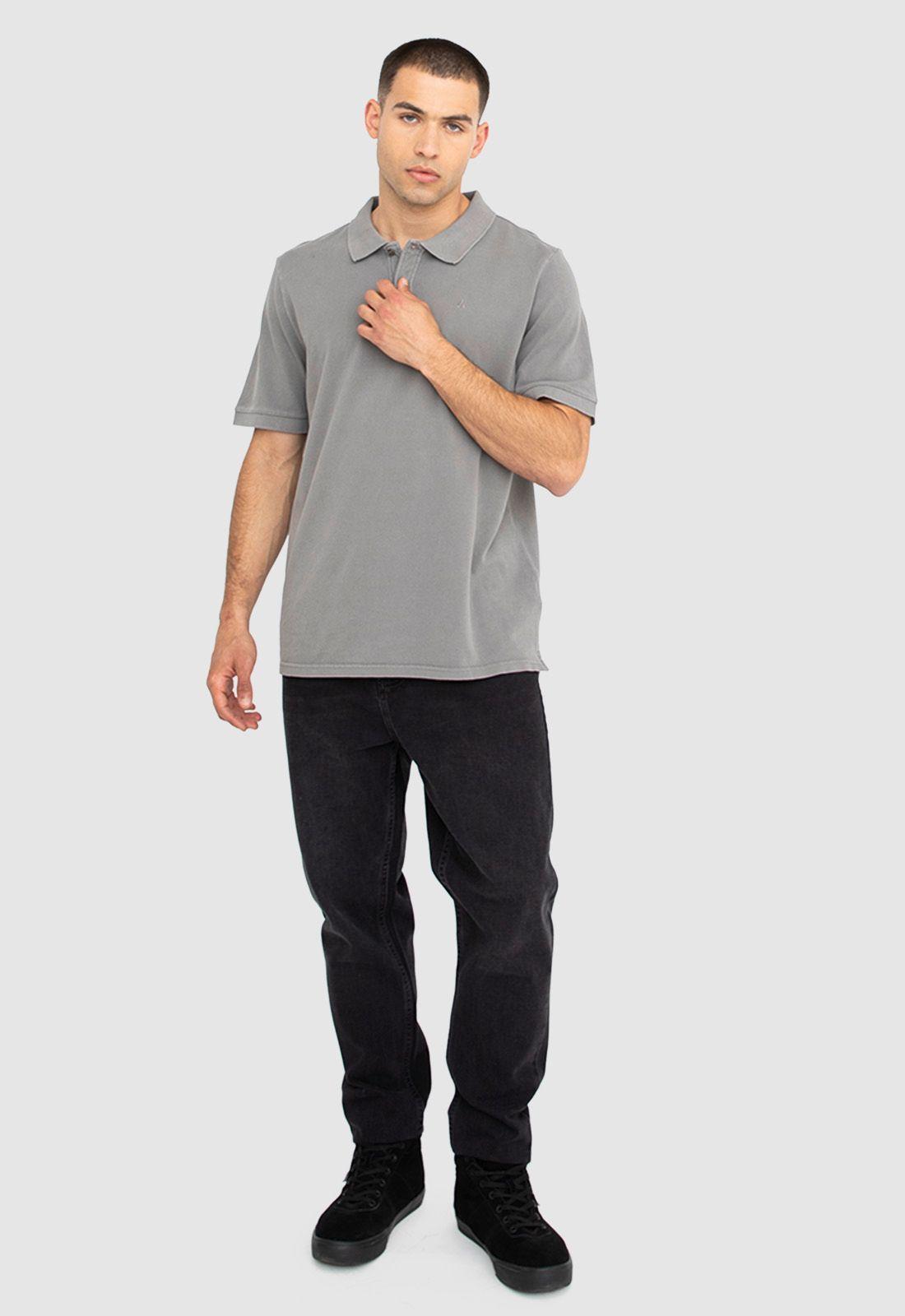 Polera Polo Pique Gris Claro Black Bubba-3