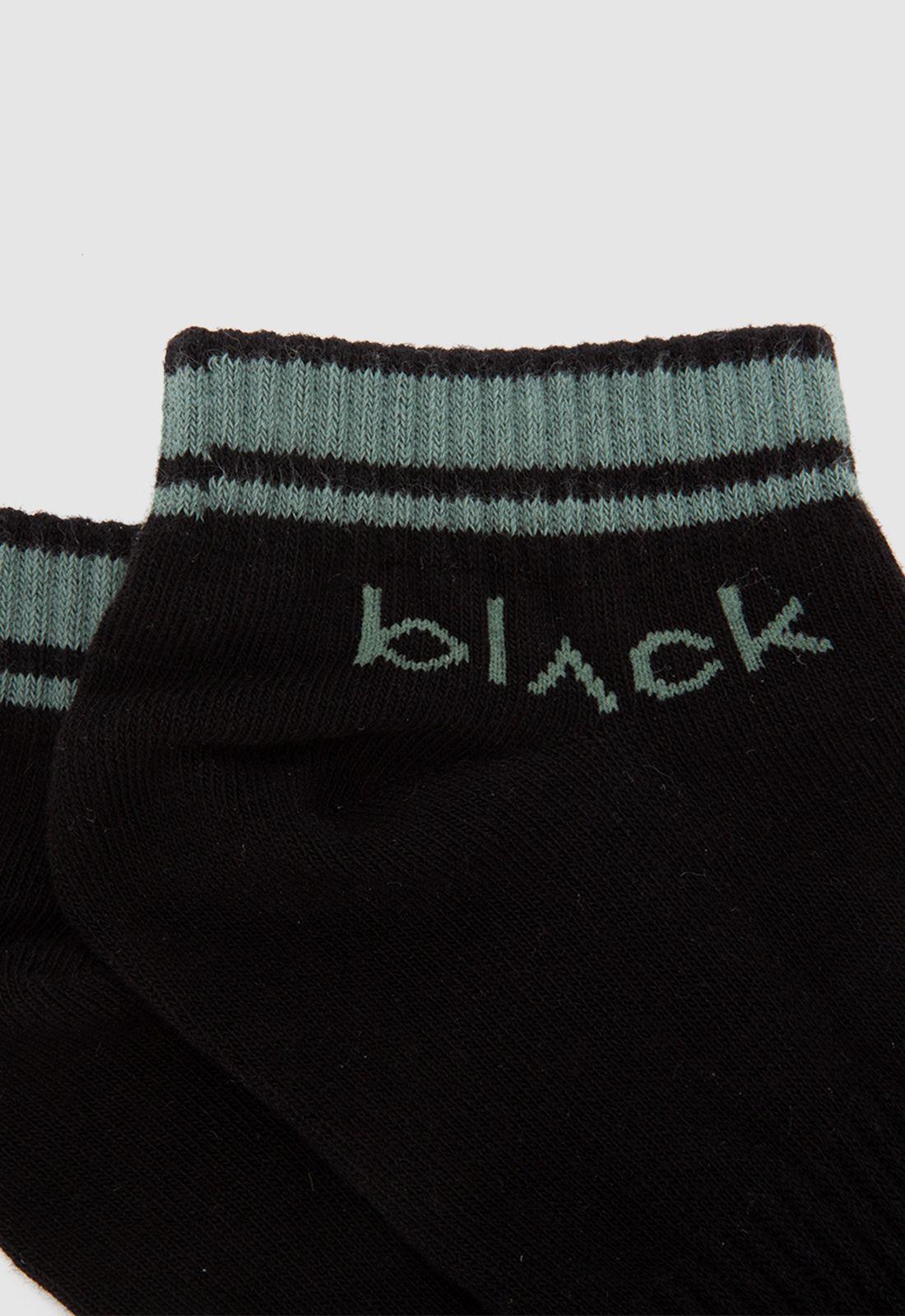 Calcetin Corto Logo Verde Black Bubba-2