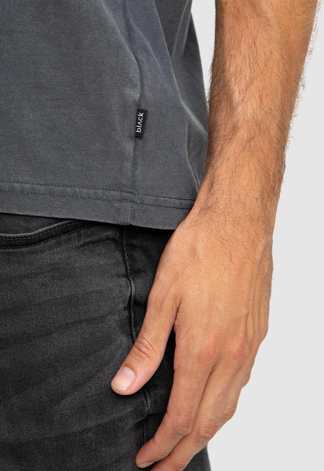 Polera Garment Dye Gris Black Bubba-3