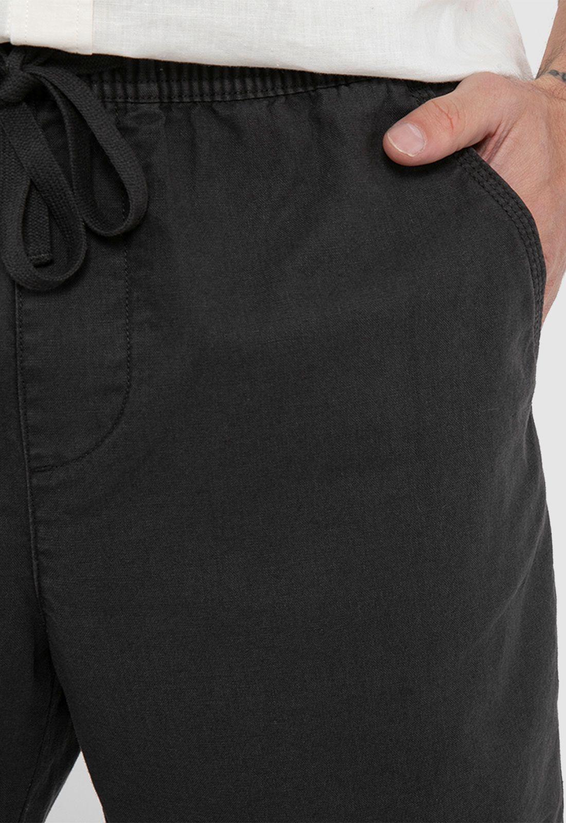 Short Lino Algodón Gris Oscuro Black Bubba-2
