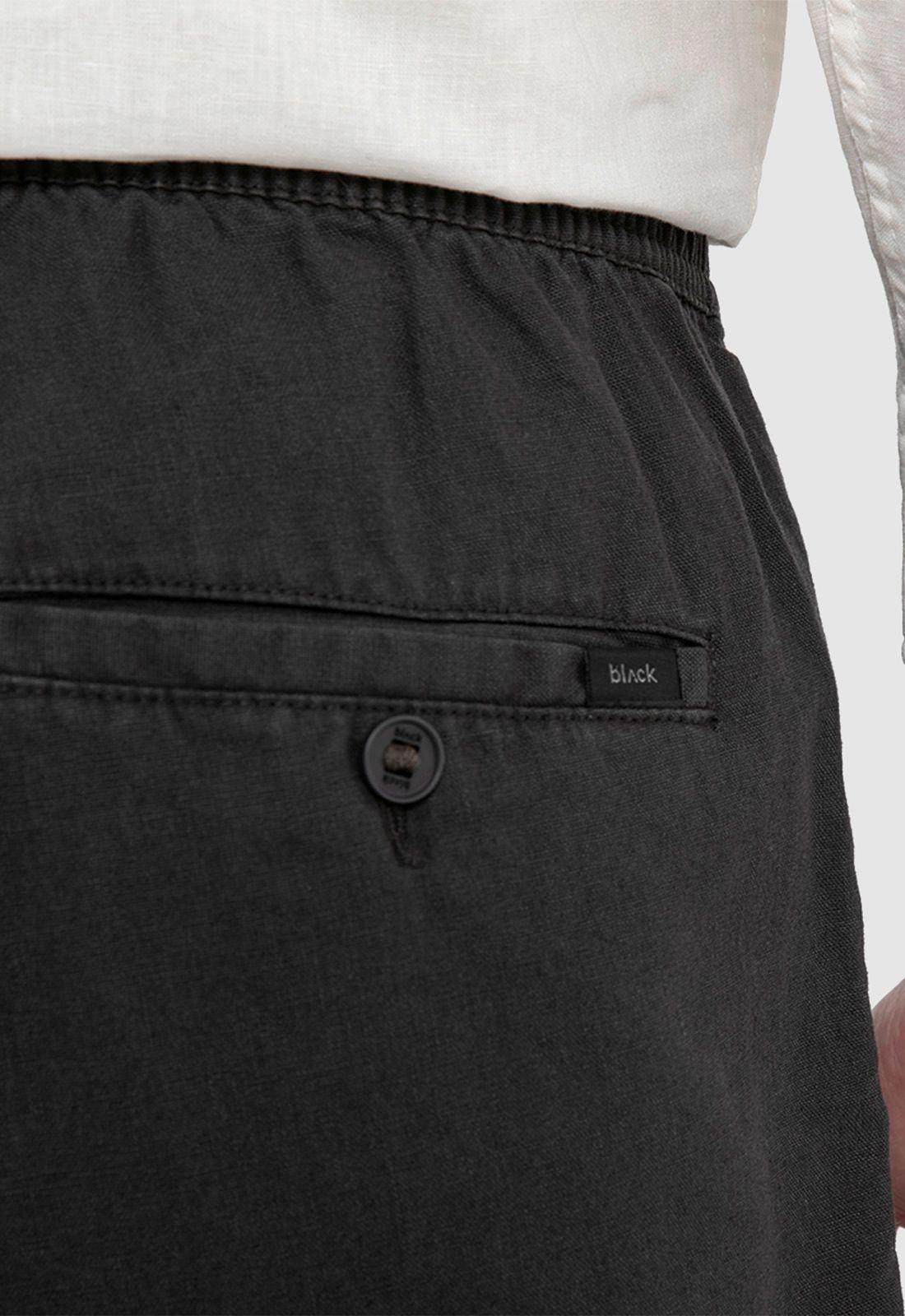 Short Lino Algodón Gris Oscuro Black Bubba-3