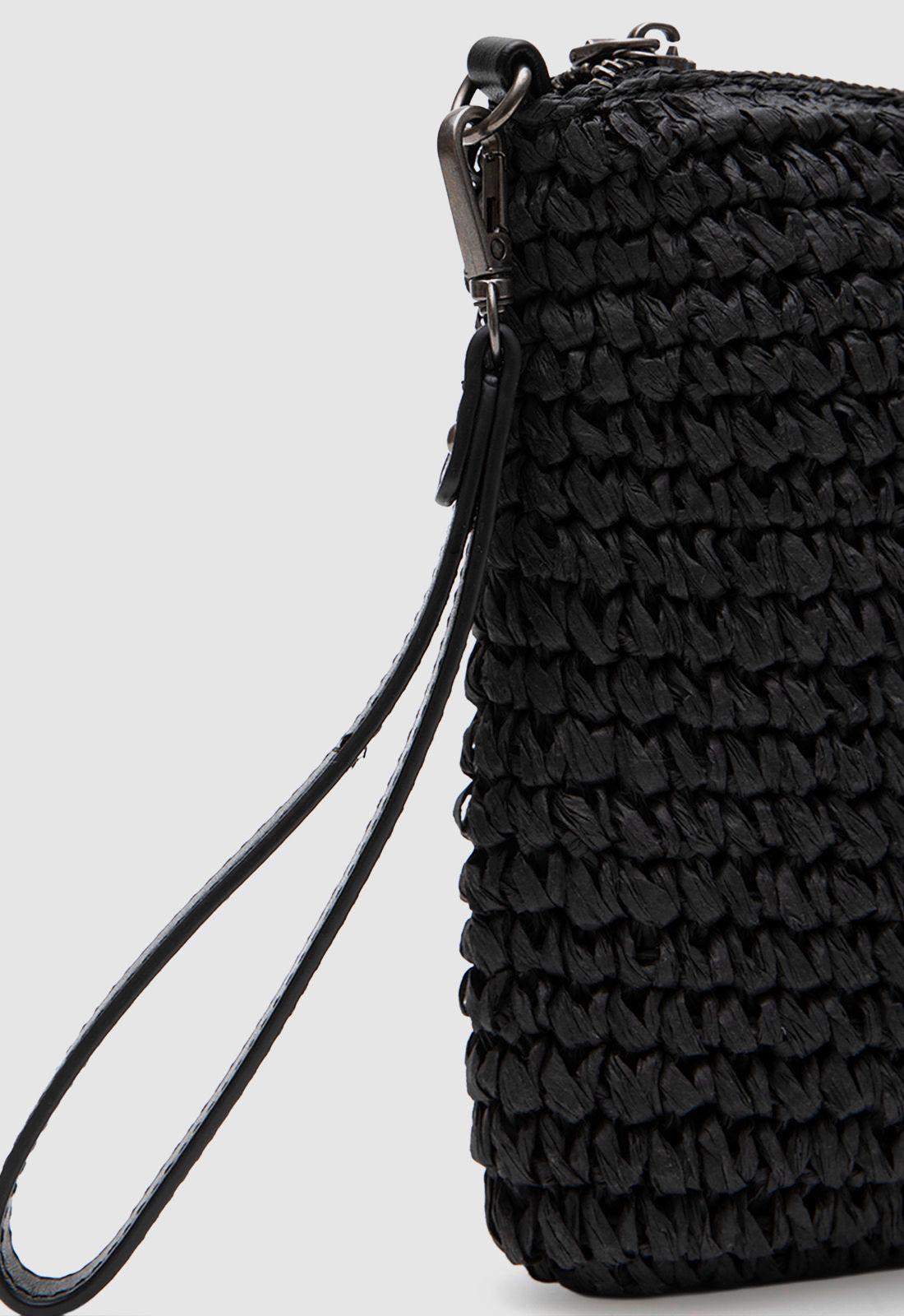 Cartera Clutch Raffia Black Black Bubba-5
