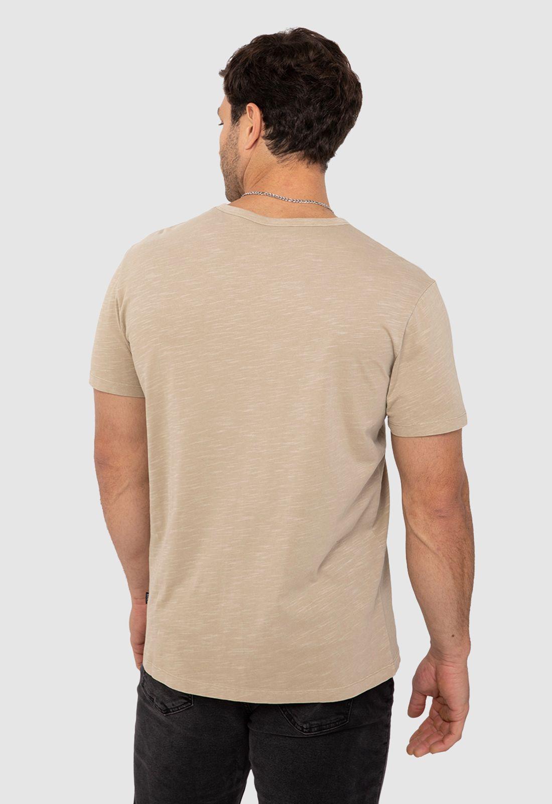 Polera Henley Manga Corta Beige Black Bubba-1