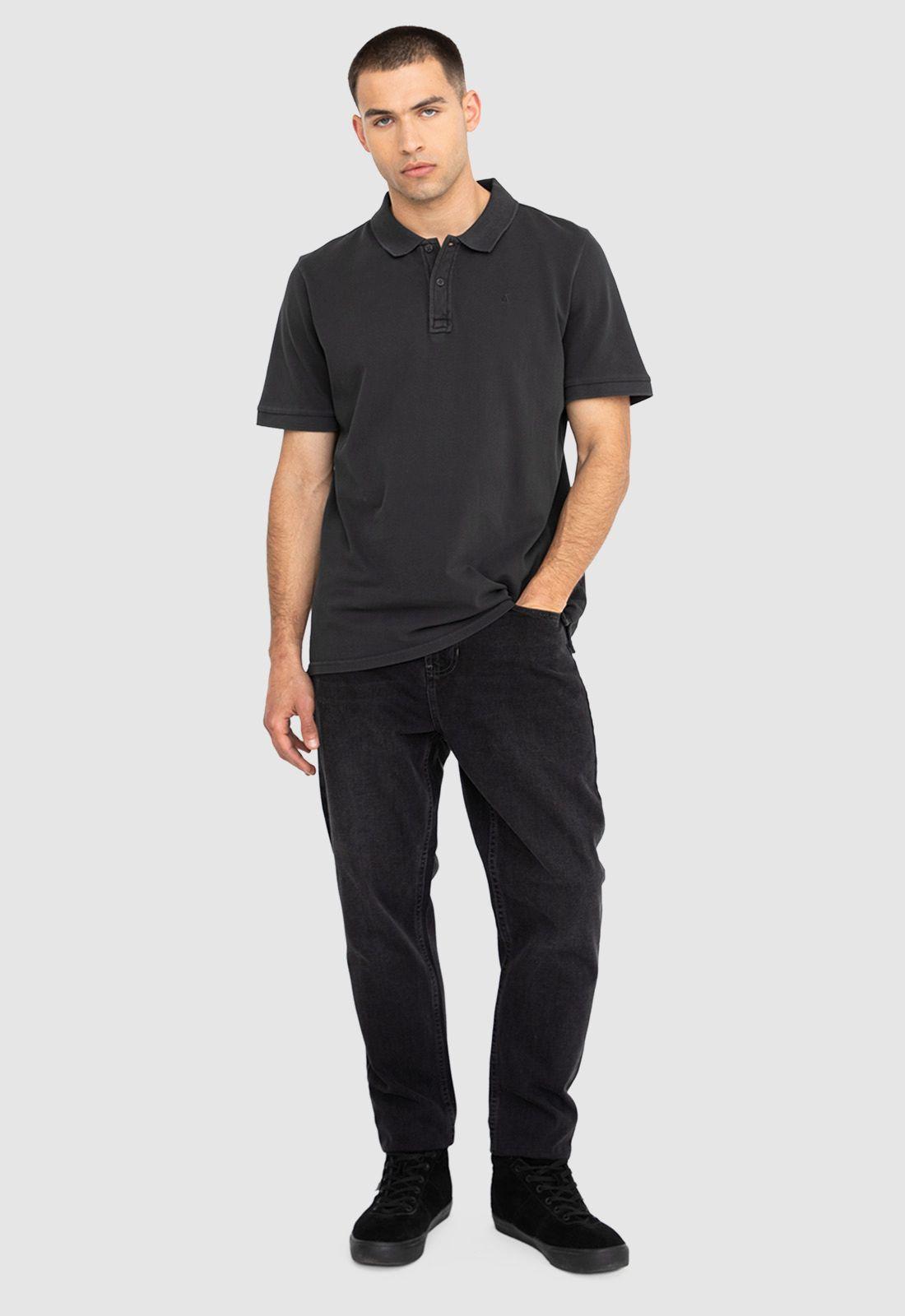 Polera Polo Pique Gris Oscuro Black Bubba-4